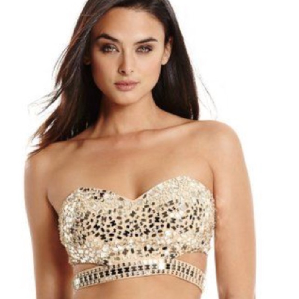 Marciano Sequin Embellished Crop Top